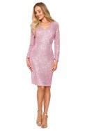 Sukienka Model MOE717 Powder Pink - Moe Sukienka Model MOE717 Powder Pink - Moe