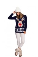 Sweter Damski Model MXS04 Navy - Moe Sweter Damski Model MXS04 Navy - Moe