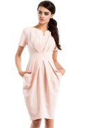 Sukienka Model MOE234 Powder Pink - Moe Sukienka Model MOE234 Powder Pink - Moe