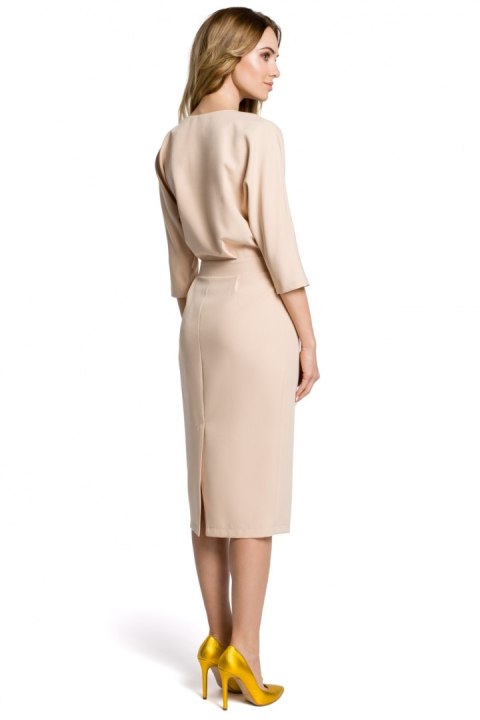 Sukienka Model MOE360 Beige - Moe Sukienka Model MOE360 Beige - Moe