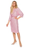 Sukienka Model MOE716 Powder Pink - Moe Sukienka Model MOE716 Powder Pink - Moe