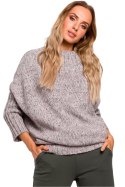 Sweter Damski Model MOE470 Grey - Moe Sweter Damski Model MOE470 Grey - Moe