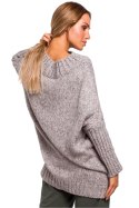 Sweter Damski Model MOE470 Grey - Moe Sweter Damski Model MOE470 Grey - Moe