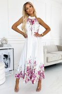 Sukienka Model 456-2 Ester White/Pink_Flowers - Numoco