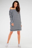 Sukienka Model M257 Black/Stripes - Infinite You Sukienka Model M257 Black/Stripes - Infinite You