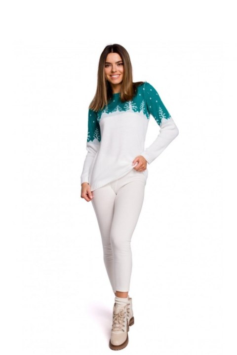 Sweter Damski Model MXS05 Szmaragd - Moe Sweter Damski Model MXS05 Szmaragd - Moe