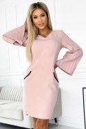 Sukienka Model 438-2 Powder Pink - Numoco Sukienka Model 438-2 Powder Pink - Numoco