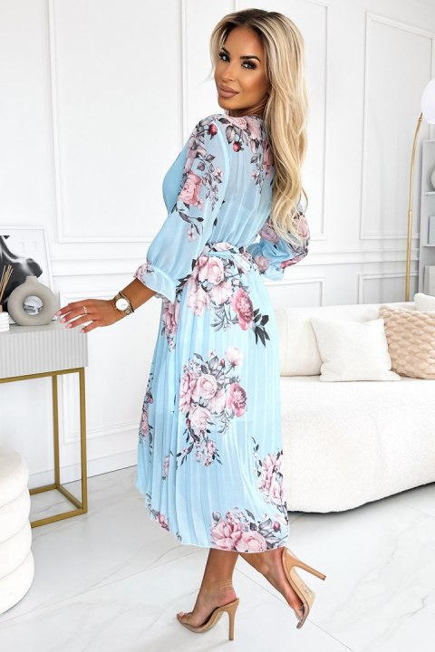 Sukienka Model 448-3 Yuna Rose/Blue - Numoco Sukienka Model 448-3 Yuna Rose/Blue - Numoco