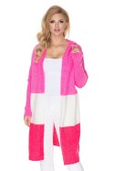 Sweter Kardigan Model 30069 Pink/Fuksja - PeeKaBoo Sweter Kardigan Model 30069 Pink/Fuksja - PeeKaBoo