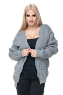 Sweter Kardigan Model 40022 Grey - PeeKaBoo Sweter Kardigan Model 40022 Grey - PeeKaBoo