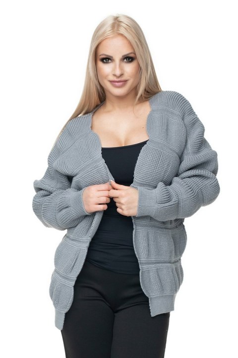 Sweter Kardigan Model 40022 Grey - PeeKaBoo Sweter Kardigan Model 40022 Grey - PeeKaBoo