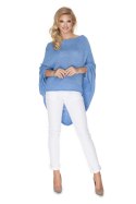 Sweter Ponczo Model 30068 Jeans - PeeKaBoo Sweter Ponczo Model 30068 Jeans - PeeKaBoo