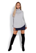 Sweter Ponczo Model 70009 Grey - PeeKaBoo Sweter Ponczo Model 70009 Grey - PeeKaBoo