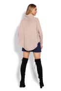 Sweter Ponczo Model 70009 Latte - PeeKaBoo Sweter Ponczo Model 70009 Latte - PeeKaBoo