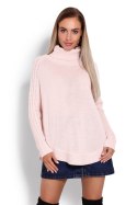 Sweter Ponczo Model 70009 Powder Pink - PeeKaBoo Sweter Ponczo Model 70009 Powder Pink - PeeKaBoo