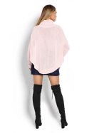 Sweter Ponczo Model 70009 Powder Pink - PeeKaBoo Sweter Ponczo Model 70009 Powder Pink - PeeKaBoo