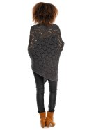 Sweter Poncho model 30012C Graphit - PeeKaBoo Sweter Poncho model 30012C Graphit - PeeKaBoo