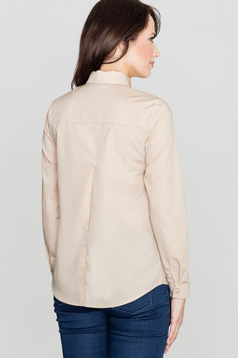 Koszula Damska Model K384 Beige - Lenitif Koszula Damska Model K384 Beige - Lenitif