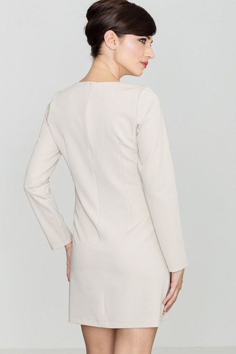 Sukienka Model K373 Beige - Lenitif Sukienka Model K373 Beige - Lenitif