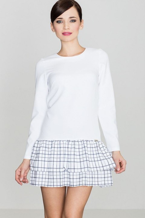 Sukienka Model K423 Wzór 47 White - Lenitif Sukienka Model K423 Wzór 47 White - Lenitif