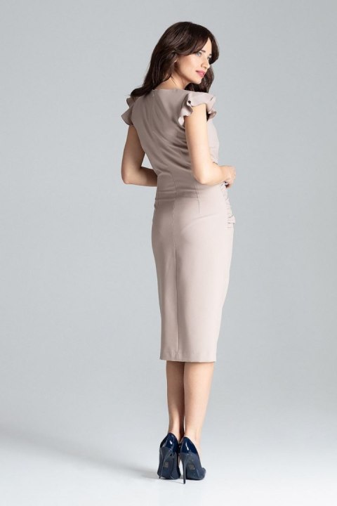 Sukienka Model L034 Beige - Lenitif Sukienka Model L034 Beige - Lenitif