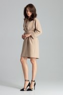 Sukienka Model L058 Beige - Lenitif Sukienka Model L058 Beige - Lenitif