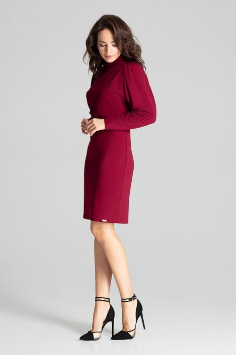 Sukienka Model L064 Bordo - Lenitif Sukienka Model L064 Bordo - Lenitif