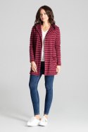 Sweter Kardigan Model L070 Bordo - Lenitif Sweter Kardigan Model L070 Bordo - Lenitif