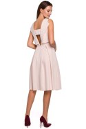 Sukienka Model K005 Beige - Makover Sukienka Model K005 Beige - Makover