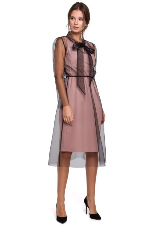 Sukienka Model K039 Powder Pink - Makover Sukienka Model K039 Powder Pink - Makover
