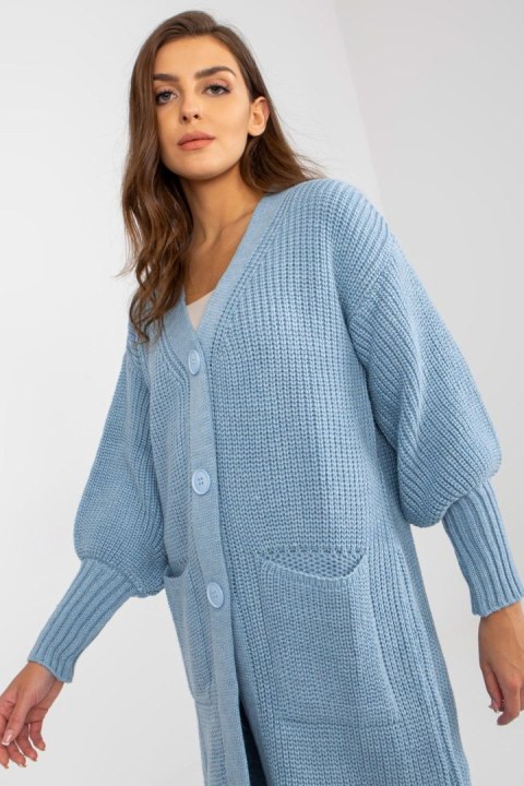Sweter Kardigan Model TW-SW-BL-0100.38X Light Blue - Och Bella Sweter Kardigan Model TW-SW-BL-0100.38X Light Blue - Och Bella
