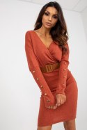 Sukienka Model TW-SK-BE-BQ183.19 Dark Orange - Och Bella Sukienka Model TW-SK-BE-BQ183.19 Dark Orange - Och Bella