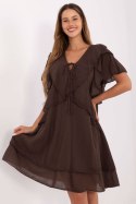 Sukienka Model MI-SK-102128.61 Dark Brown - Italy Moda Sukienka Model MI-SK-102128.61 Dark Brown - Italy Moda