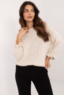 Sweter Damski Model MI-SW-2912.10X Light Beige - Italy Moda Sweter Damski Model MI-SW-2912.10X Light Beige - Italy Moda
