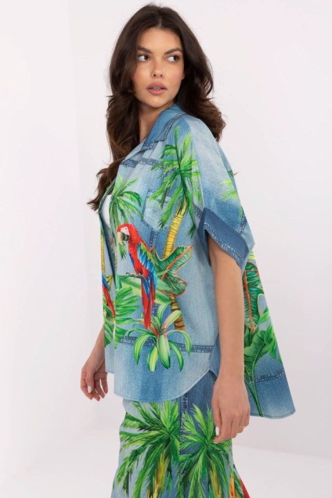 Koszula Damska Model DHJ-KS-19007-4.90 Blue - Italy Moda Koszula Damska Model DHJ-KS-19007-4.90 Blue - Italy Moda