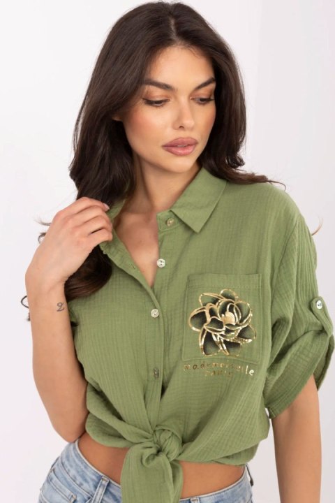 Koszula Damska Model DHJ-KS-8595-1.66 Khaki - Italy Moda Koszula Damska Model DHJ-KS-8595-1.66 Khaki - Italy Moda