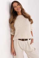 Sweter Damski Model MI-SW-2913.99 Light Beige - Italy Moda Sweter Damski Model MI-SW-2913.99 Light Beige - Italy Moda