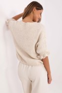 Sweter Damski Model MI-SW-2913.99 Light Beige - Italy Moda Sweter Damski Model MI-SW-2913.99 Light Beige - Italy Moda