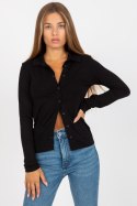 Koszula Damska Model RV-KS-7999.12P Black - Rue Paris Koszula Damska Model RV-KS-7999.12P Black - Rue Paris