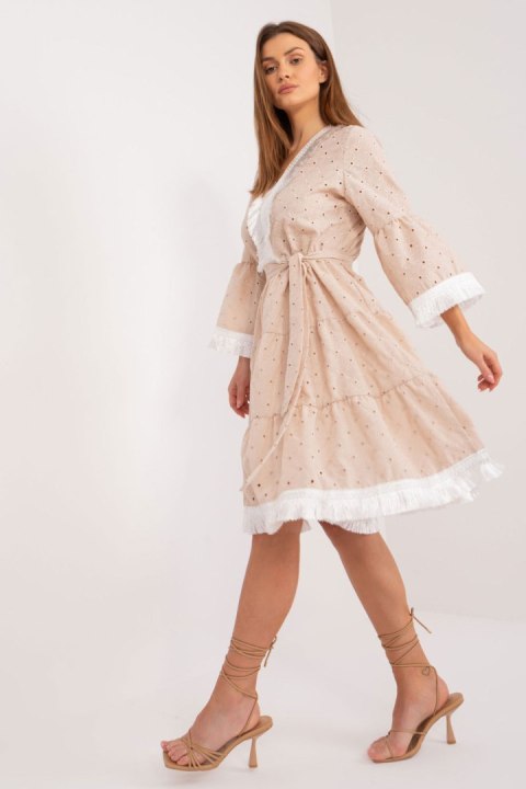 Sukienka Model LK-SK-509606.70 Beige - Lakerta Sukienka Model LK-SK-509606.70 Beige - Lakerta