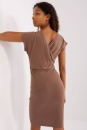Sukienka Model RV-SK-8018.91 Light Brown - Rue Paris Sukienka Model RV-SK-8018.91 Light Brown - Rue Paris
