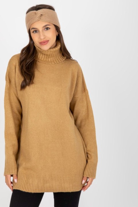Sweter Damski Model LC-SW-0331.89P Camel - Rue Paris Sweter Damski Model LC-SW-0331.89P Camel - Rue Paris