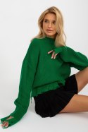 Sweter Damski Model LC-SW-0373.95P Green - Rue Paris Sweter Damski Model LC-SW-0373.95P Green - Rue Paris