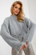 Sweter Damski Model LC-SW-0373.95P Grey - Rue Paris Sweter Damski Model LC-SW-0373.95P Grey - Rue Paris
