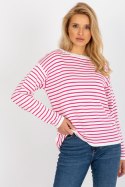 Sweter Damski Model LC-SW-6006.22 White/Pink - Rue Paris Sweter Damski Model LC-SW-6006.22 White/Pink - Rue Paris