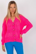 Sweter Damski Model LC-SW-8022.04P Fluo Pink - Rue Paris Sweter Damski Model LC-SW-8022.04P Fluo Pink - Rue Paris