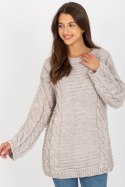 Sweter Damski Model LC-SW-8044.06X Light Beige - Rue Paris Sweter Damski Model LC-SW-8044.06X Light Beige - Rue Paris