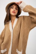 Sweter Kardigan Model LC-SW-0258.03P Camel - Rue Paris Sweter Kardigan Model LC-SW-0258.03P Camel - Rue Paris
