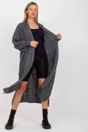 Sweter Kardigan Model LC-SW-8032.34P Dark Grey - Rue Paris Sweter Kardigan Model LC-SW-8032.34P Dark Grey - Rue Paris