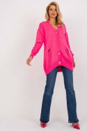 Sweter Kardigan Model LC-SW-8042.69 Fluo Pink - Rue Paris Sweter Kardigan Model LC-SW-8042.69 Fluo Pink - Rue Paris